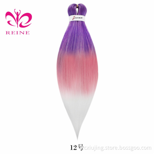 Pre-Stretched Braid Japanese Synthetic Hair Extensions Pre stretched Braids Crochet Hair Three Ombre Braiding Hair
